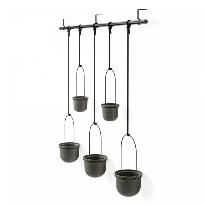 Umbra Black Triflora Hanging Planter - Set of 5