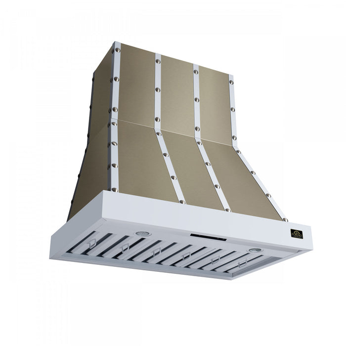 Forno Ambassador 36\" Range Hood, White, 427 CFM, 3 speeds, Remote Control - FRHWM5099-36CPWHT