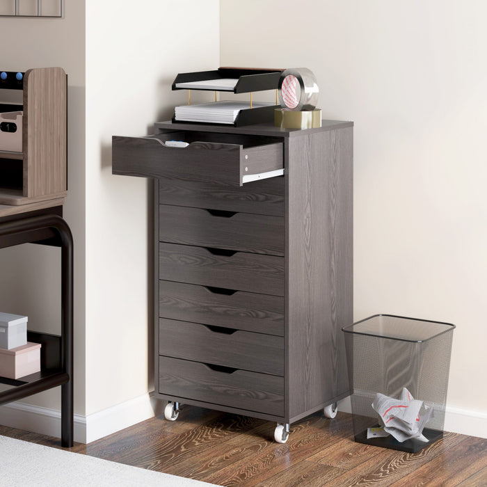 Vinsetto Mobile Filing Cabinet with Drawers File Cabinet with Wheels Grey