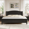 Benson Full Size Solid Wood Platform Bed with Stylish Headboard, Black | Lit plateforme Benson en bois massif format Full avec tete de lit elegante, noir