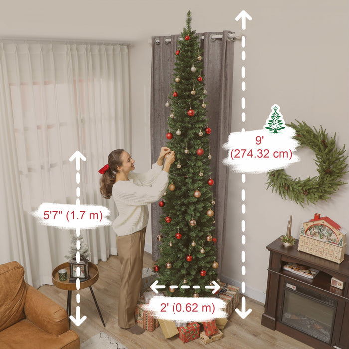 HOMCOM 9ft Christmas Tree with DIY Synchronized LEDs, Xmas Tree, Green