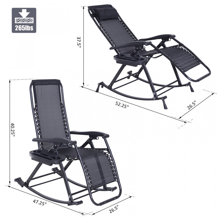 Outsunny 2 In 2 Adjustable Lounge Chair Black