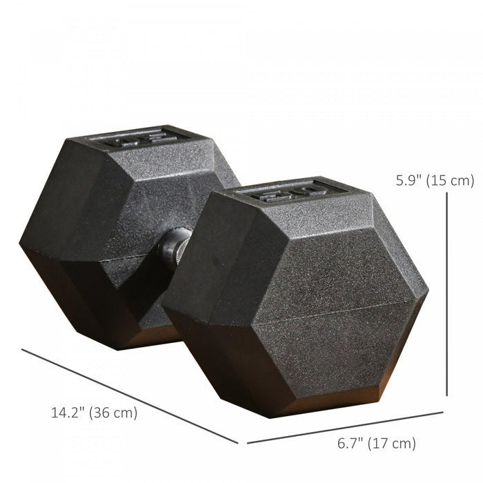 Soozier 2 x 50 lbs Dumbbells Weight Set for Home Gym Cardio Exercise