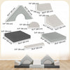 Qaba 12 PCS Modular Kids Play Couch, Child Sectional Sofa, Bedroom and Playroom Furniture for Toddlers, Convertible Foam and Floor Cushion for Boys and Girls, Grey