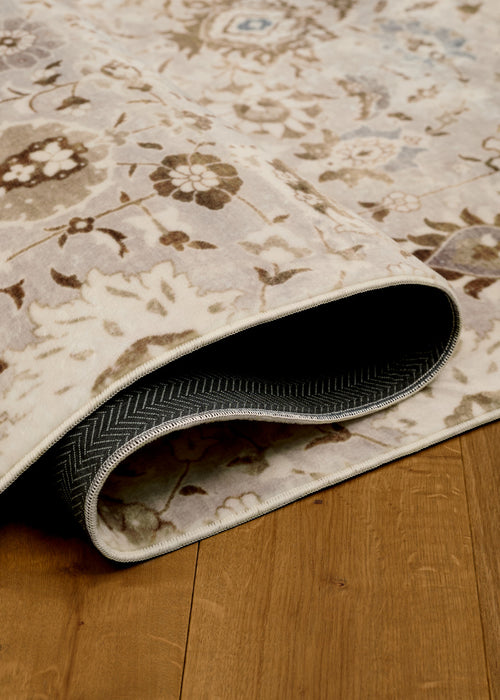 Lunelle Traditional Grey Washable Rug 8'0\" x 10'0\" Indoor Area Rug