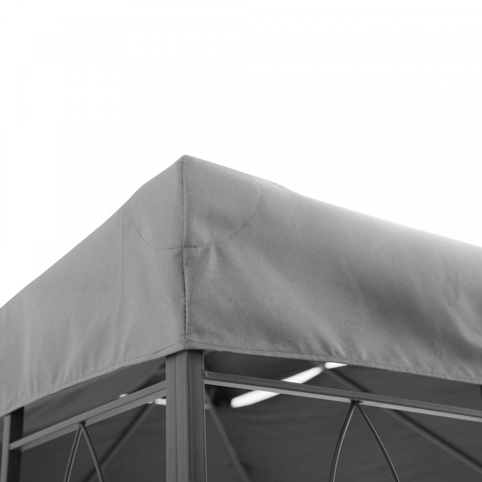 Outsunny 13.1' X 9.8' Gazebo Replacement Canopy 2 Tier Top Uv Cover Pavilion Garden Patio Outdoor, Light Grey (top Only)