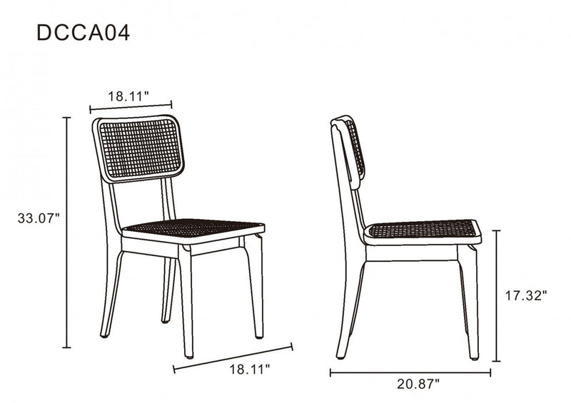 Giverny Industry Chic Wood Dining Chair in Natural - Set of 4