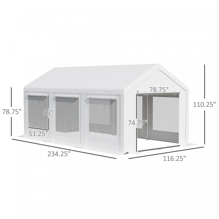 Outsunny 20' X 10' Party Tent Canopy, Gazebo Tent With 6 Removable Side Walls And Windows For Outdoor Event, White