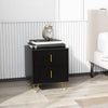 HOMCOM Nightstand, Bedside Table, Side End Table w/ 2 Drawers, Metal Legs