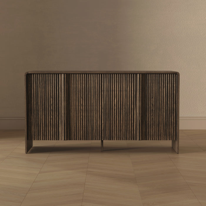 Novara Contemporary 60\" Sideboard in Jacobean Walnut (4-Door)
