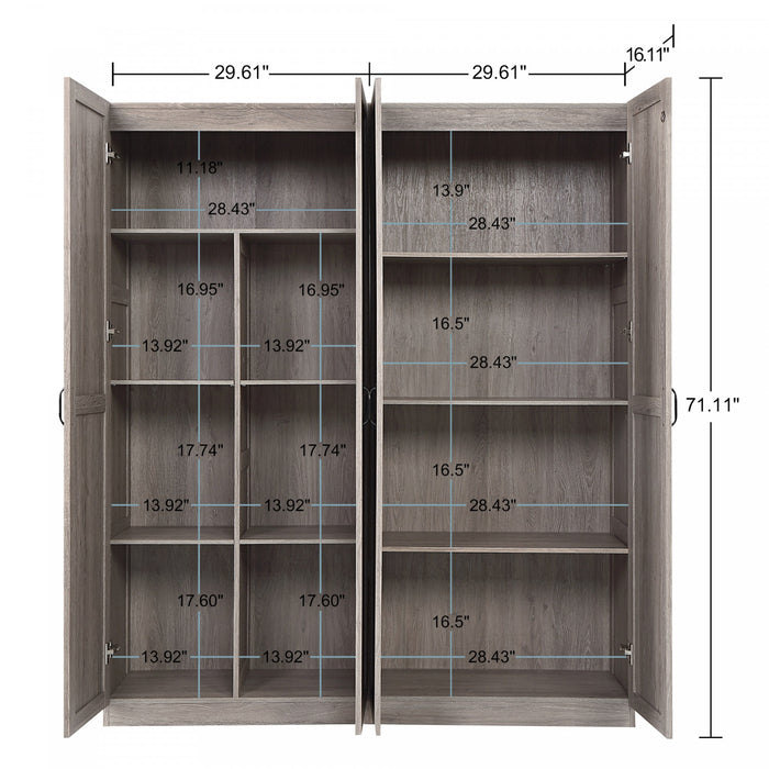 Hopkins Modern 2-Piece Wardrobe Closet in Gray Armoire