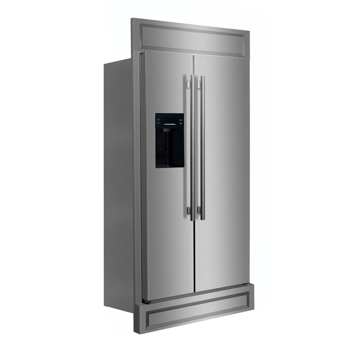 Forno Salerno 36-inch Side-by-Side Refrigerator in Stainless Steel with Grill, 20 cu.ft - FFRBI1844-40MG