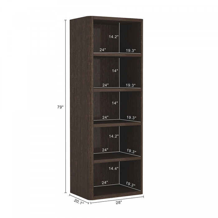 Rivington Modern 28\" Open Bookcase in Dark Walnut