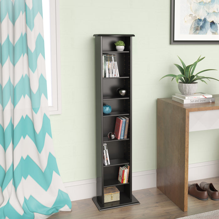 Slim Multimedia Storage Tower - Black
