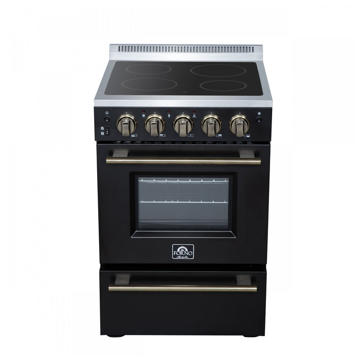 Forno Loiano 24 Inch Freestanding Electric Range in Black, 2.3 cu.ft. with Storage Drawer - FFSEL6099-24BLK