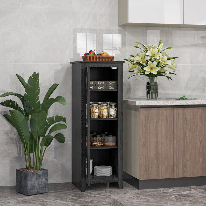 HOMCOM 48\" Kitchen Pantry, Storage Cabinet with Barn Door, Black