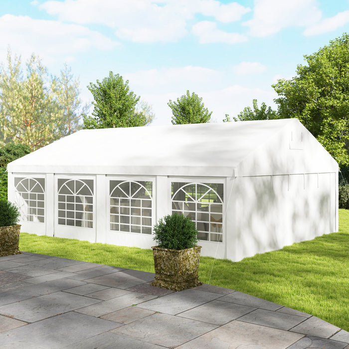 Outsunny 19.6' X 26' Party Tent Or Carport With 8 Windows And Vents