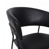 Slate Contemporary Modern Vegan Leather Metal Armchair in Black - Set of 2 | Fauteuil contemporain moderne en cuir vegetalien avec accoudoirs en metal noir - Lot de 2