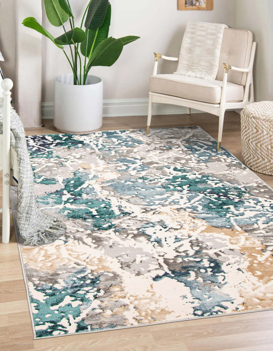 Aura Teal Area Rug - 5'0\" x 8'0\"