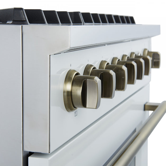 Forno Marco 36-inch Gas Range White 4.32 cu.ft - FFSGS6277-36WHT