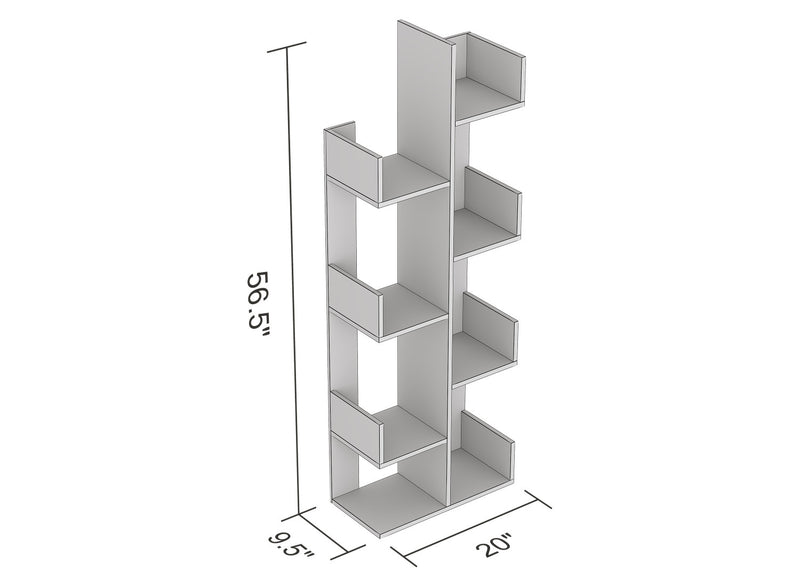 57\" Wall Shelf With 8 Open Shelves