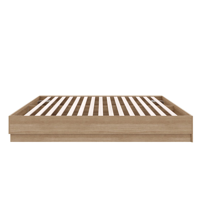 Nordika Milano Platform Full Bed - Brown Oak