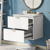 Jasper 24 Inch Modern Wall-Mounted Bathroom Vanity with Drawers, White | Meuble de salle de bain mural moderne Jasper 24 pouces avec tiroirs, blanc
