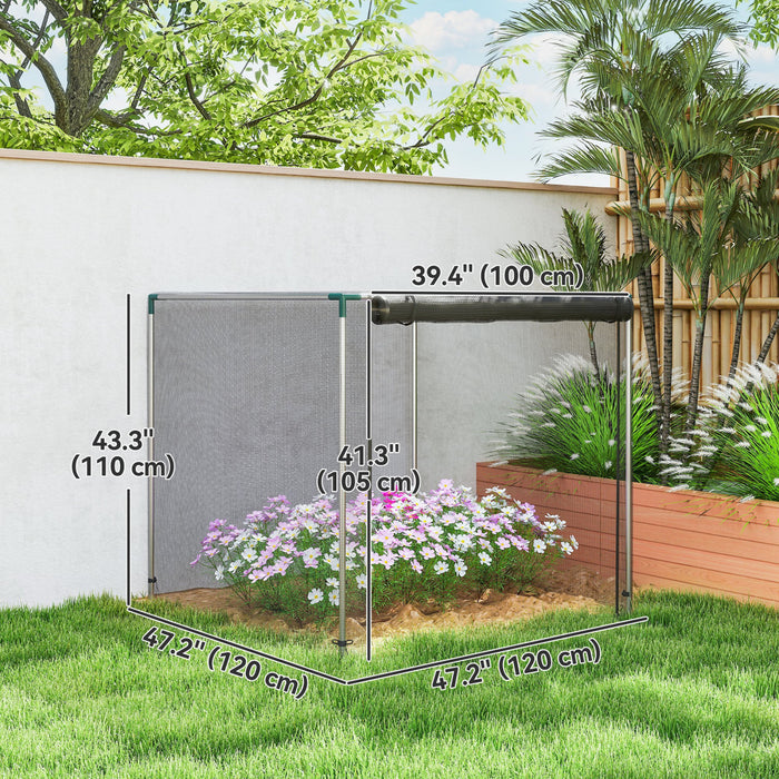 Outsunny 4' x 4' Plant Protection Tent Crop Cage with Door, Black