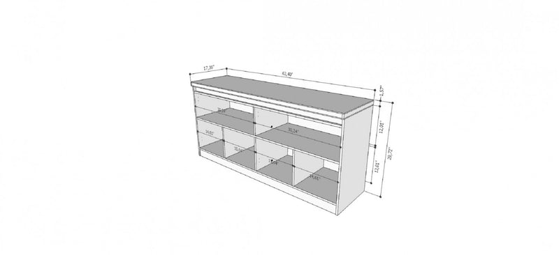 Viennese Contemporary Modern 62\" Sideboard in White