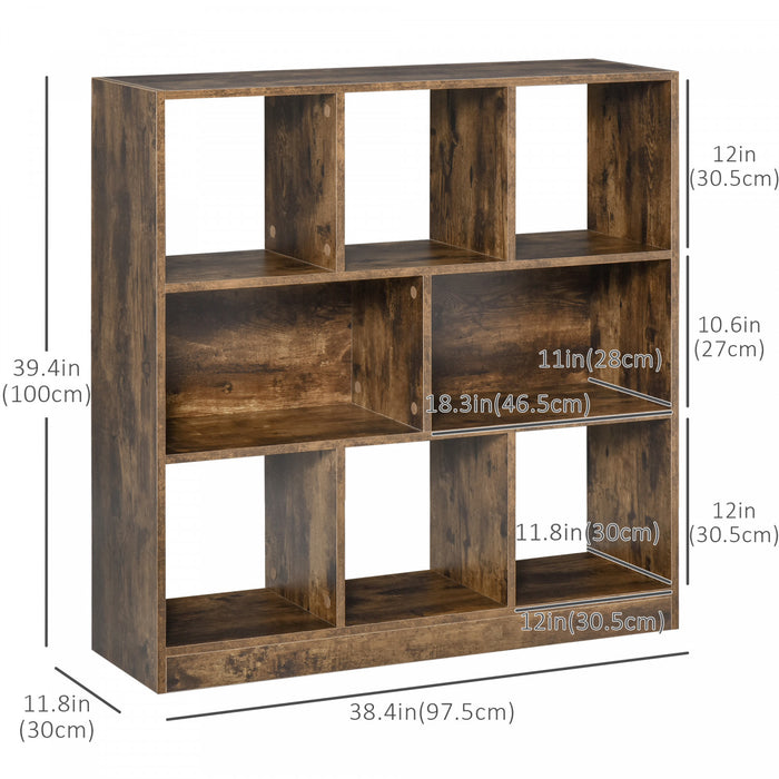 HOMCOM Storage Shelf 3-Tier Bookcase Display Rack, Home Office Living Room