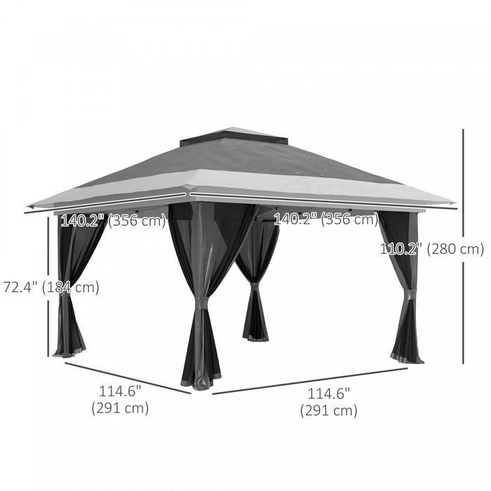 Outsunny 11.7' X 11.7' Pop Up Canopy Tent With Sand Bags, Upf50+