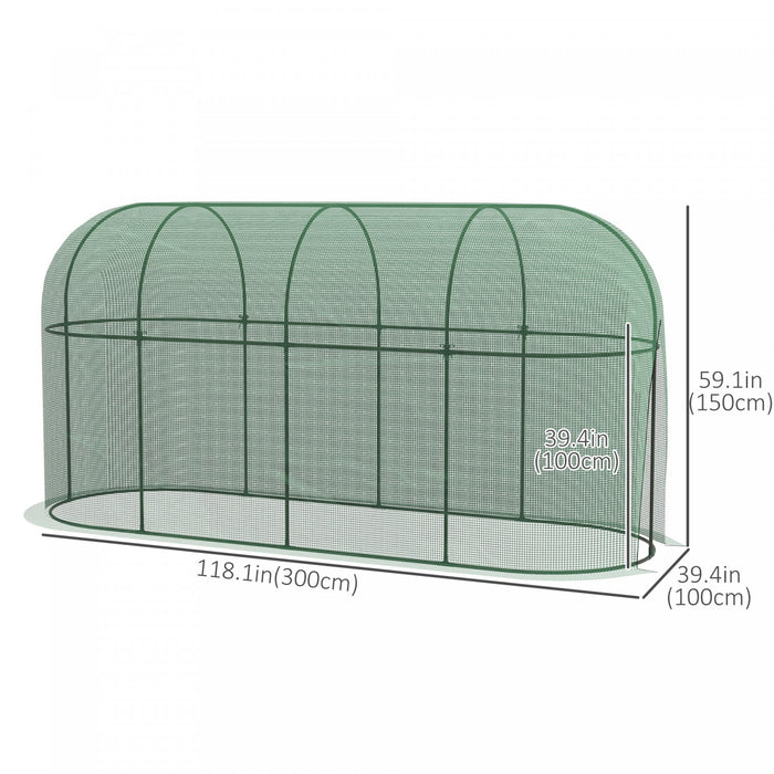 Outsunny 9.8' X 3.3' Plant Protector Tent, Crop Cage With Ground Stakes