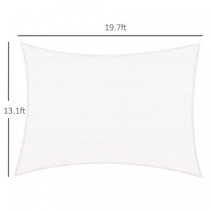 Outsunny Rectangle 13' X 20' Canopy Sun Sail Shade Garden Cover Uv Protector Outdoor Patio Lawn Shelter With Carrying Bag (cream White)
