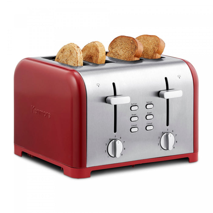 Kenmore 4-Slice Toaster with Dual Controls Red - KKTSDC4SR