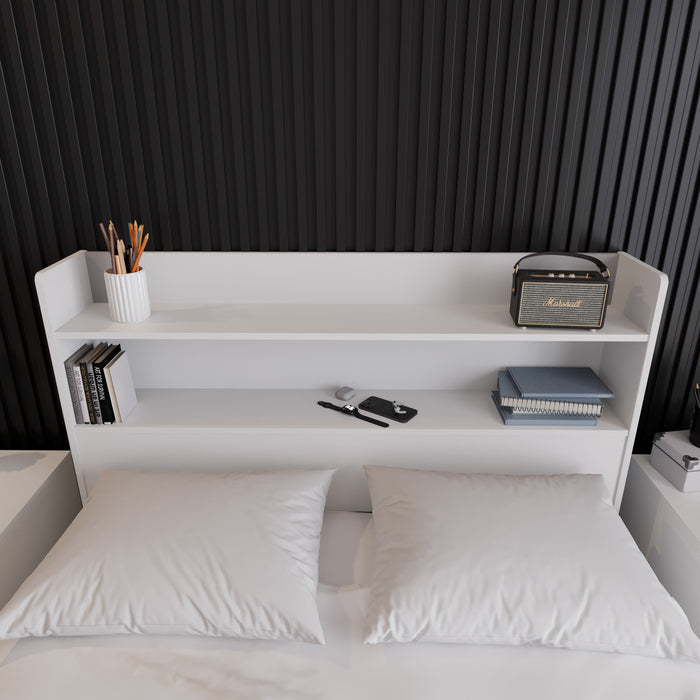 Nordika Hunter Full Bookcase Headboard - White