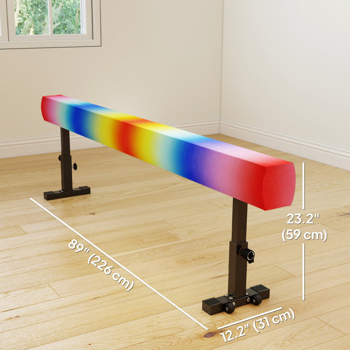 Soozier Adjustable Balance Beam Gymnastics Beam with Wheels for 6+ Years