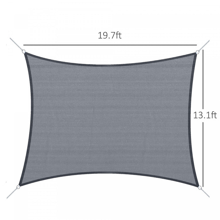 Outsunny Rectangle 13' X 20' Canopy Sun Sail Shade Garden Cover Uv Protector Outdoor Patio Lawn Shelter With Carrying Bag (grey)