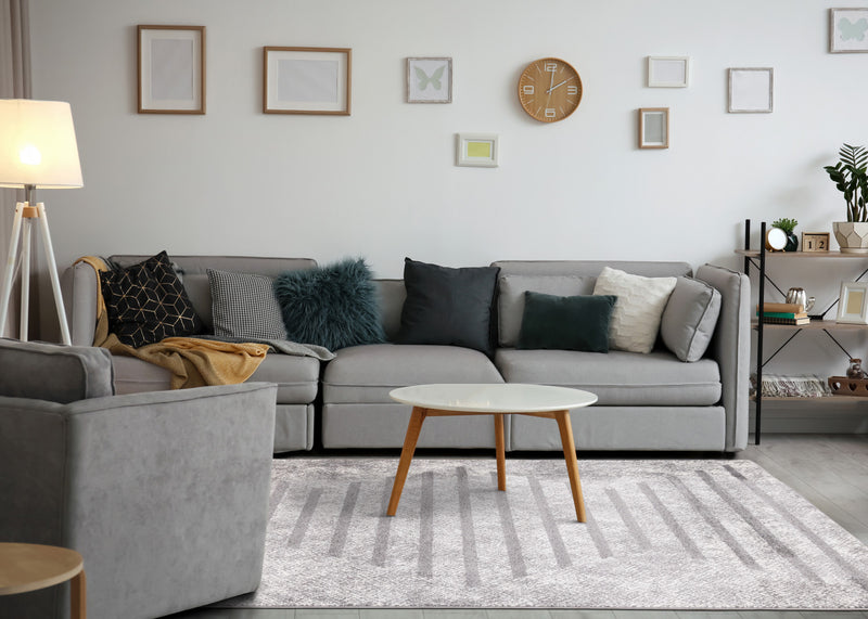 Covington Distressed Geometric Lines Indoor Area Rug - 7'10\" x 10'6\"