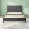 Judy Upholstered Platform Bed with Headboard in Dark Grey - Queen Size | Judy lit plateforme rembourré avec tête de lit gris foncé - Grand