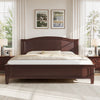 Benson Full Size Solid Wood Platform Bed with Stylish Headboard, Brown | Lit plateforme Benson en bois massif format Full avec tete de lit elegante, brun