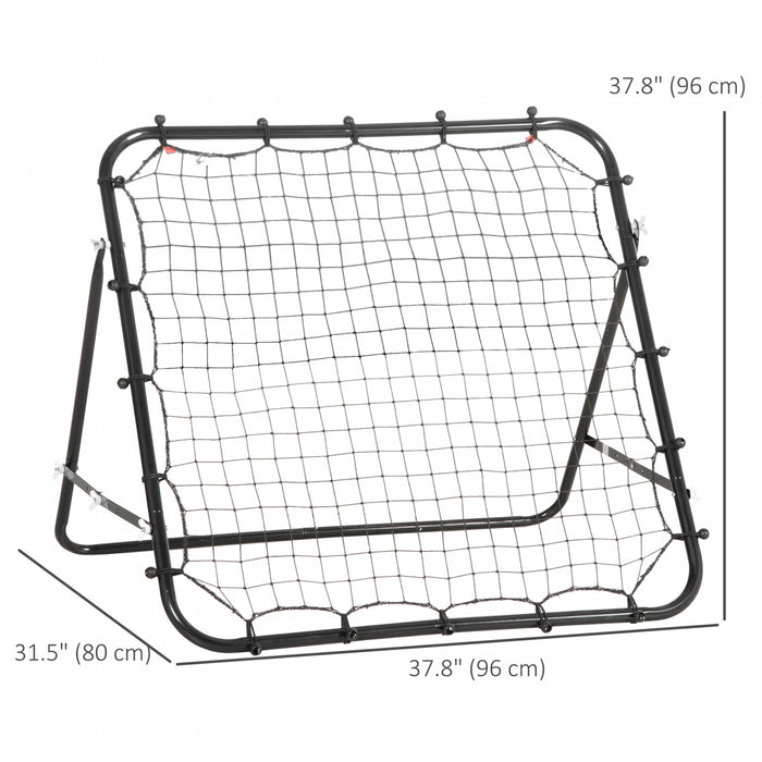 Homcom Rebounder Net Football Training Aid Kickback Target Play Black