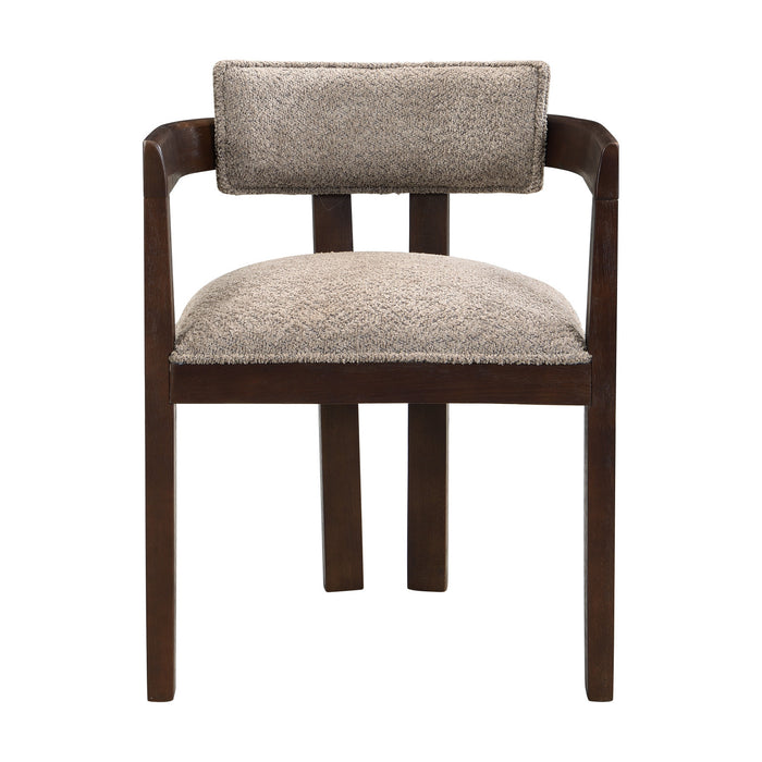 Evelyn Rubberwood Dining Chair with Armrests and Upholstery Seating Set of 2,Espresso