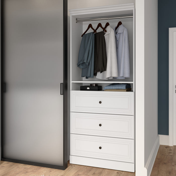 Bestar Versatile 36 W Closet Organizer with Drawers - White