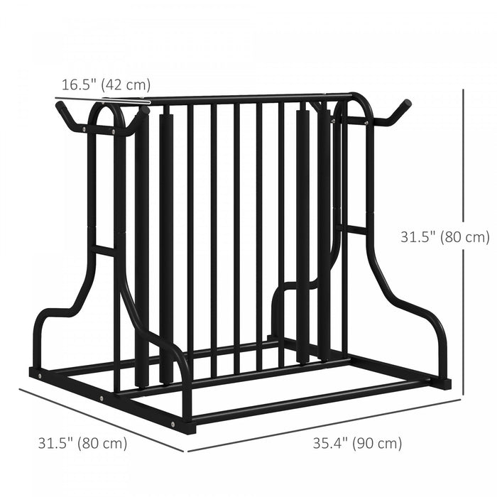 Soozier Double-sided Bike Rack Stand With 4-bike Capacity