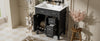 Savannah 30 Inch Bathroom Vanity with Ceramic Sink and Spacious Storage Cabinet, Black | Savannah Meuble de salle de bain 30 pouces avec vasque en ceramique et armoire de rangement spacieux, Noir