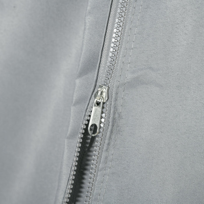 Outsunny Replacement Gazebo Curtains With Zipper, 4-panel Universal Gazebo Privacy Sidewall For Most 10' X 13' Gazebo Canopy Pavillion, Hooks/c-rings Included, Grey