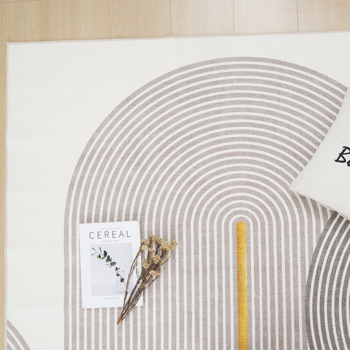 Aqua Pista Washable Non-slip Low Pile Area Rug 5'x7'