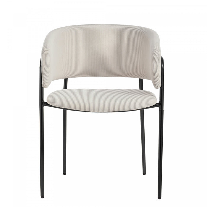 Ethan Set of 6 Modern Corduroy Upholstery Side Chair with Angled Legs and Adjustable Feet,Beige Dining Chair