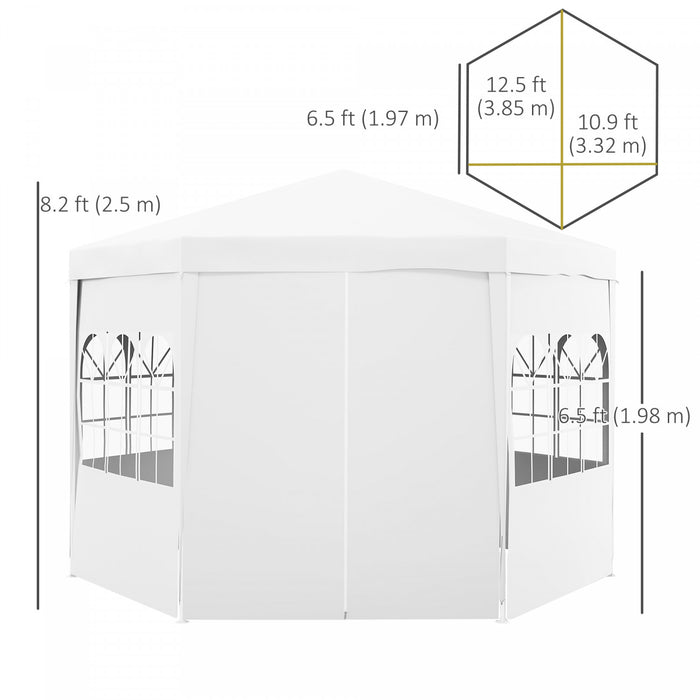 Outsunny 13 Ft Outdoor Gazebo Canopy Party Tent With 6 Removable Side Walls