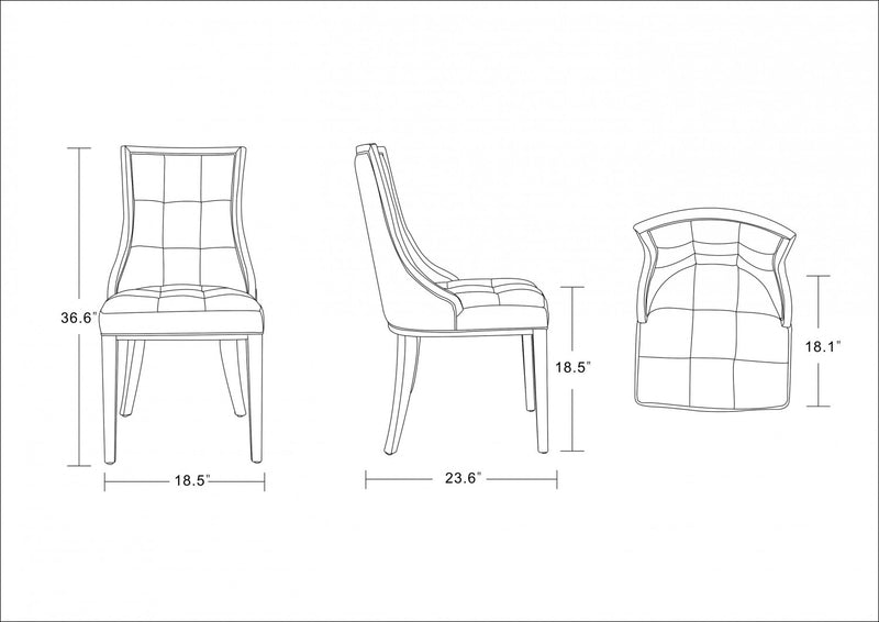 Fifth Avenue Traditional Wood Upholstered Dining Chair in Tan - Set of 4